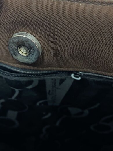 商品画像：ロゴチェーン/トートバッグ/コットン/BRW/無地/AU-21/8229 7