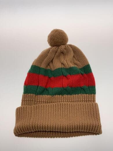 画像：GUCCIニットキャップ/S/ウール/CML/レディース/674064　4G2062