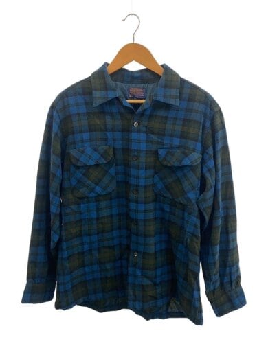 商品画像：長袖シャツ/L/ウール/BLU/チェック 1