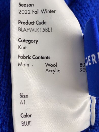 商品画像：ニット・セーター(厚手)/M/ウール/BLU/無地 4