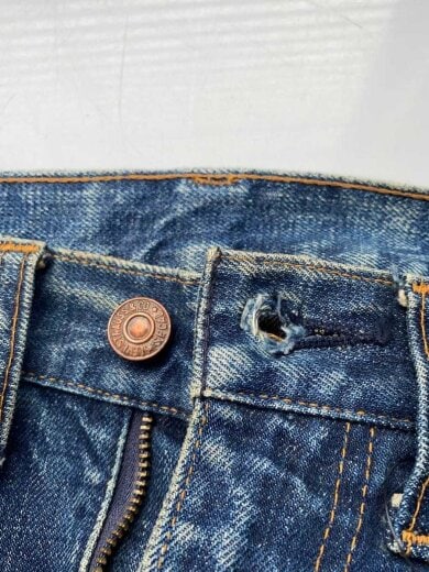 商品画像：60-70s/VT/606/BIGE/実寸W30/デニム/インディゴ/オレンジタブ/スレ有/ボタン裏 9