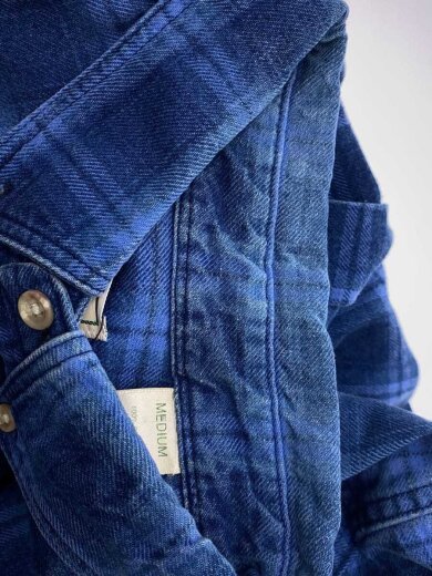 商品画像：USA製/ポロシャツ/M/コットン/BLU/オンブレCK 6