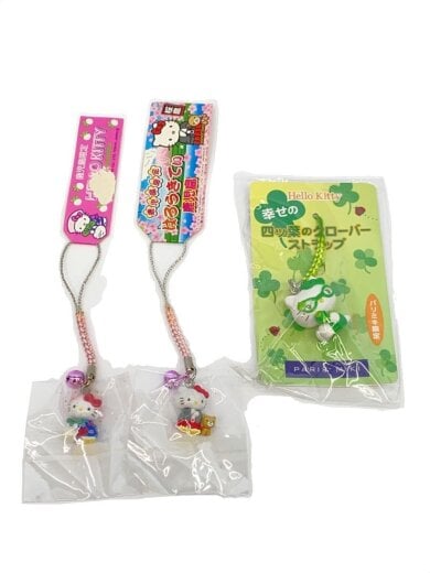 商品画像：インテリア雑貨/ハローキティストラップ/3体セット 1
