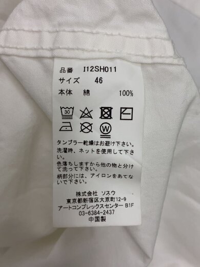 商品画像：長袖シャツ/46/コットン/WHT/無地/I12SH011// 4