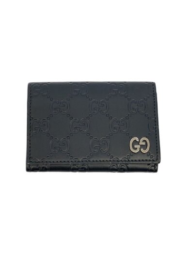 商品画像：カードケース_インターロッキングG/レザー/BLK/メンズ 1