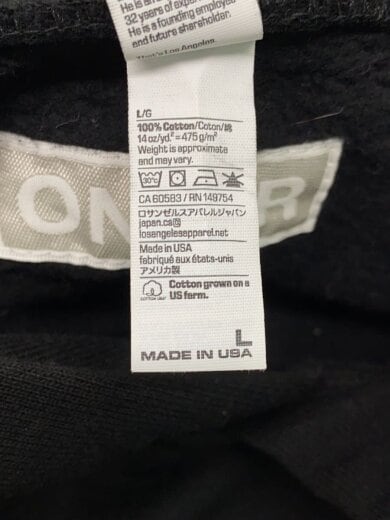 商品画像：パーカー/L/コットン/BLK 4