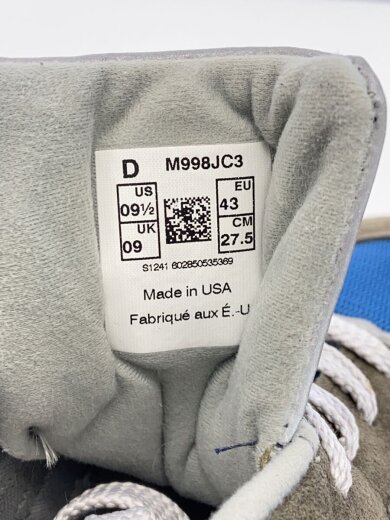 商品画像：ローカットスニーカー/27.5cm/GRY/スウェード/M998JC3 5