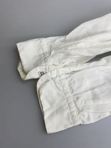 商品画像：高密度長袖タックシャツ/長袖ブラウス/40/リネン/WHT/無地/1219-31028 5