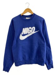 ×NIGO/NRG Crew Fleece Navy /スウェット/XL/コットン/BLU/FV5941-492