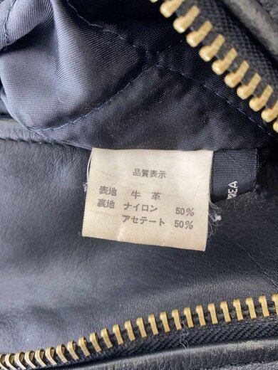 商品画像：スカル/擦れアリ/ダブルライダースジャケット/L/レザー/BLK/プリント 4