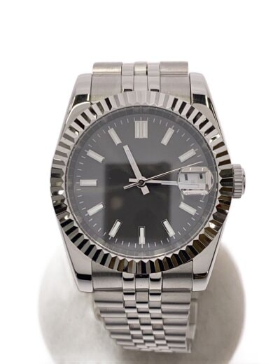 商品画像：クォーツ腕時計/アナログ/ステンレス/BLK/SLV// 1