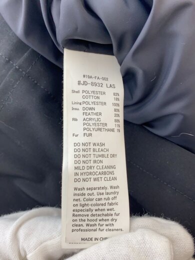 商品画像：ダウンジャケット/38/ポリエステル/BLK/19A-FA-002 4