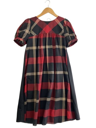 商品画像：半袖ワンピース/38/ポリエステル/RED/チェック/55J03-210-09// 1