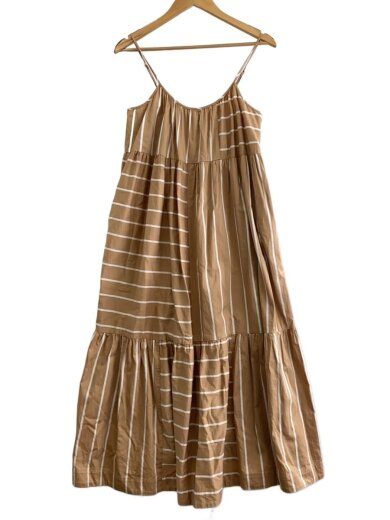 商品画像：キャミワンピース/36/コットン/BEG/ストライプ/22-040-913-0014-1-0// 1