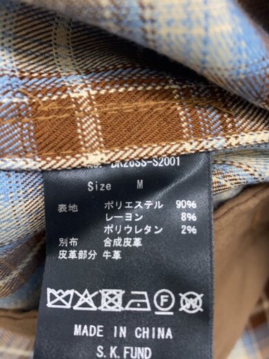 商品画像：長袖シャツ/M/ポリエステル/BRW/チェック/br26ss-s2001// 4