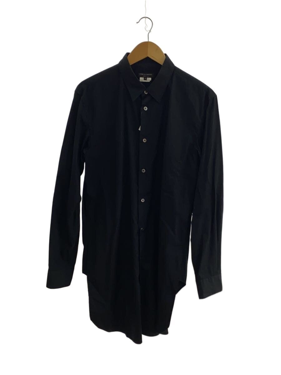 COMME des GARCONS HOMME PLUS / レイヤードデザインシャツ/長袖シャツ/M/コットン/BLK/無地/PF-B009