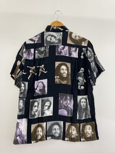 商品画像：×BOB MARLEY/アロハシャツ/L/レーヨン/BLK/プリント 2