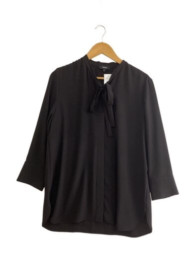 商品画像：PRIME GGT TIE BLOUSE/長袖ブラウス/L/ポリエステル/黒/無地// 1
