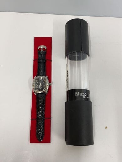 商品画像：クォーツ腕時計/アナログ/レザー/BLK/BLK/SS 6