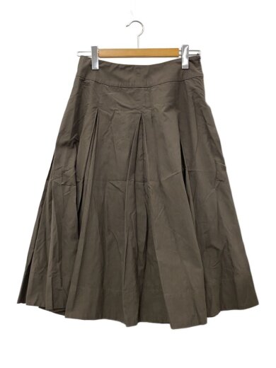 商品画像：21AW/SILK COTTON POPLIN SKIRT/2/シルク/GRN/無地/578-1232007 1