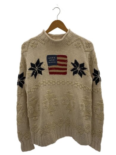 商品画像：90s/星条旗/リネン混/１ニット・セーター(厚手)/M/リネン/CRM/無地// 1
