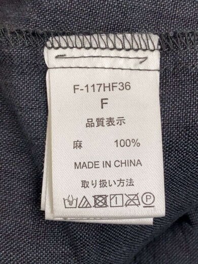 商品画像：長袖ワンピース/FREE/リネン/GRY/無地/F-117HF36 4