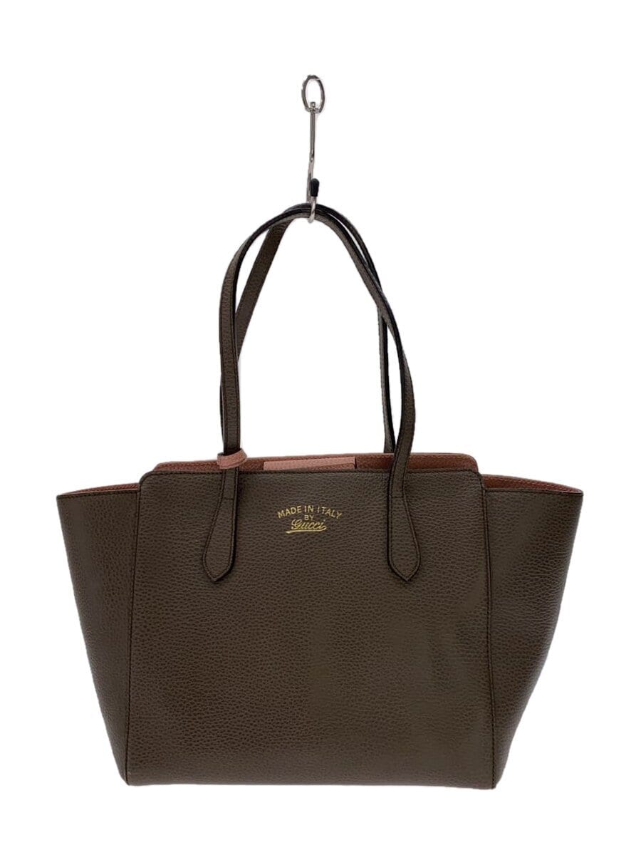 GUCCI / スウィング/トートバッグ/レザー/BRW/354408