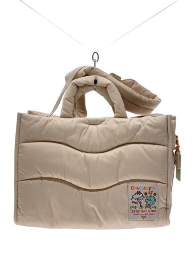 商品画像：タグ付/LOOP QUILTED WAVY TOTE/ハンドバッグ/ポリエステル/BEG/CQ057// 1