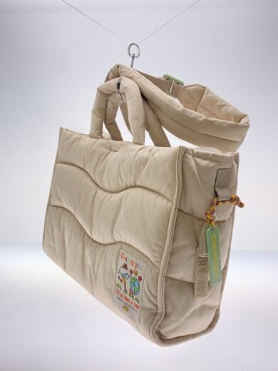 商品画像：タグ付/LOOP QUILTED WAVY TOTE/ハンドバッグ/ポリエステル/BEG/CQ057// 2