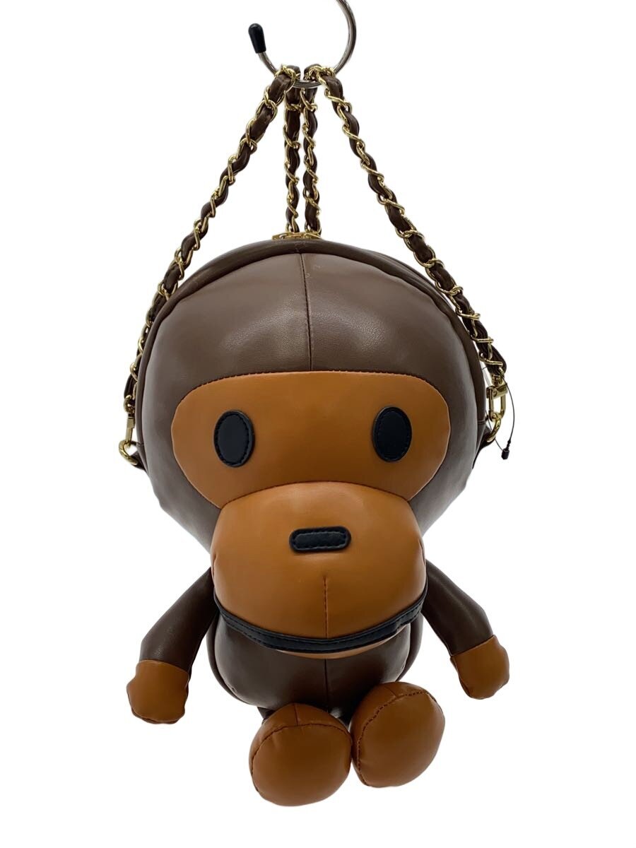 A BATHING APE / BABY MILO SHOULDER BAG/バッグ/フェイクレザー/BRW/002BAJ202001L