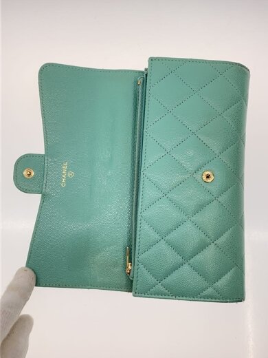 商品画像：長サイフ_マトラッセ_カーフスキン_ココマーク_GRN/レザー/GRN/無地/レディース 4