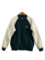 TWO TONE WOOL VARSITY JKT/スタジャン/M/ウール/GRN