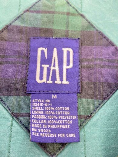 商品画像：Vintage/90s/OLD GAP/襟コーデュロイ/ジャケット/SIZE:M/グリーン/チェック// 3