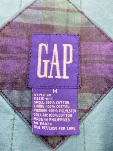 商品画像：Vintage/90s/OLD GAP/襟コーデュロイ/ジャケット/SIZE:M/グリーン/チェック// 4