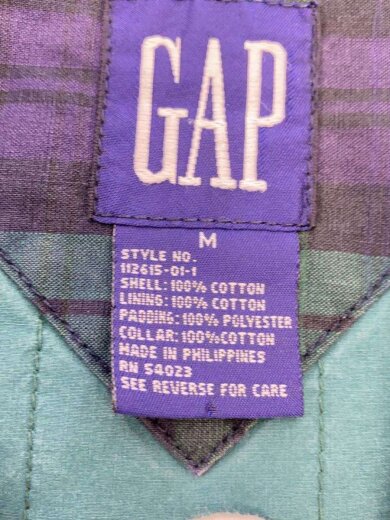 商品画像：Vintage/90s/OLD GAP/襟コーデュロイ/ジャケット/SIZE:M/グリーン/チェック// 5