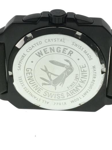 画像：WENGERエアログラフコクピット 77011/クォーツ腕時計/アナログ/ラバー/GRN/7701X3