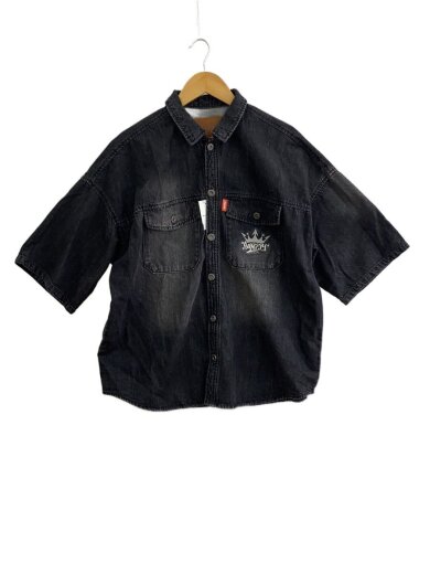商品画像：半袖シャツ/XL/デニム/BLK/無地/NN1952/King Logo Denim Shirt// 1