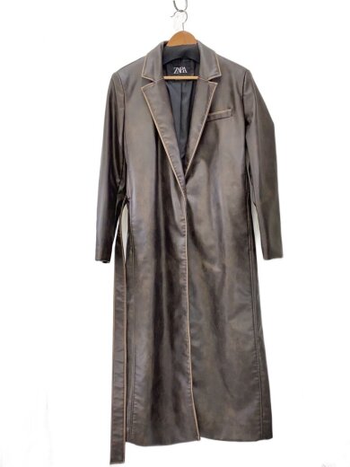 商品画像：コート/L/フェイクレザー/BRW/無地 1