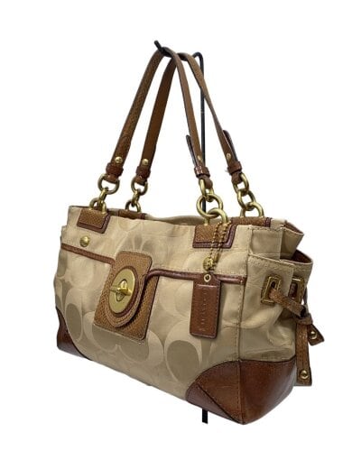 商品画像：トートバッグ/ナイロン/BEG/総柄/14507/使用感有 2