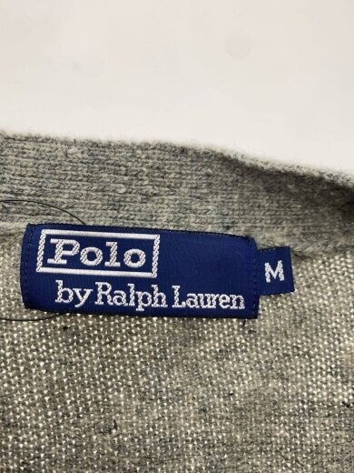 画像：POLO RALPH LAURENニットベスト(薄手)/M/ウール/GRY/無地/ポニー刺繍3