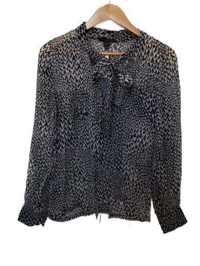 商品画像：長袖ブラウス/34/シルク/BLK/総柄/WMBL05SA6 1