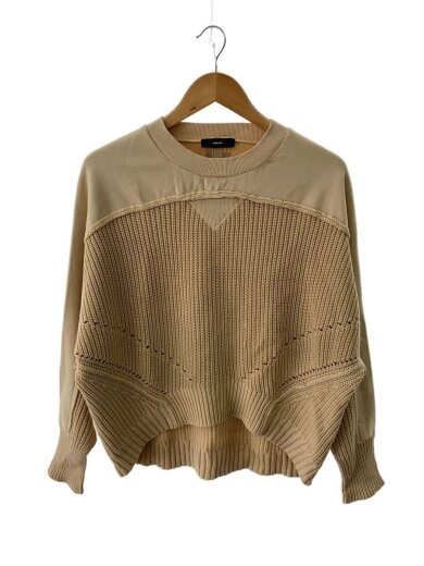 商品画像：異素材/ニット・セーター(厚手)/XS/コットン/BEG 1