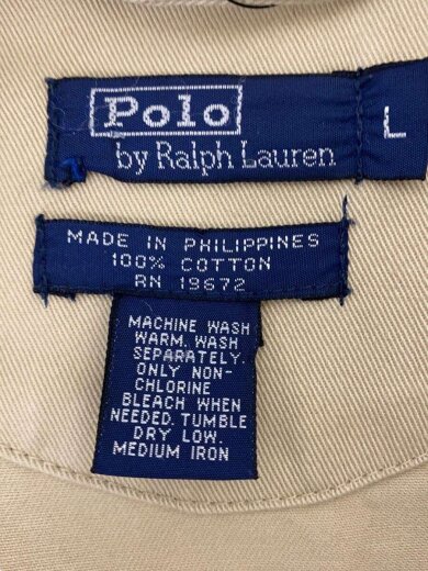 画像：POLO RALPH LAUREN90s/フィリピン製/スウィングトップ/ジャケット/L/コットン/BEG/無地3