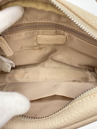 商品画像：エンボスロゴ/ショルダーバッグ/レザー/BEG/NS03-03 6