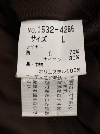 商品画像：ジャケット/L/ウール/BRW/無地/1532-4286 4