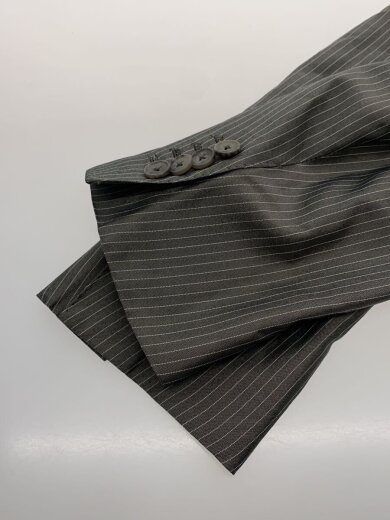 商品画像：PURESILK/シルク100/3B/ストライプ/テーラードジャケット/52/シルク/GRY 6