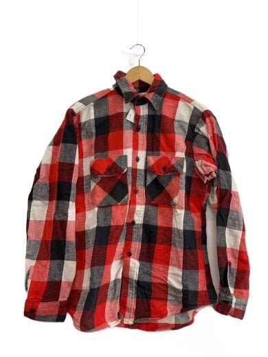 画像：FIVE BROTHERusa製/70-80s/三角タグ/長袖シャツ/M/ウール/RED/チェック1
