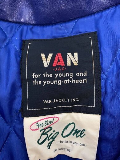 商品画像：90s/レザー切替/スタジャン/--/ウール/BLU/無地 3