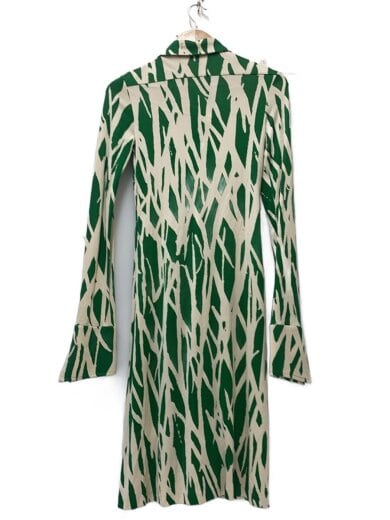 商品画像：SHIRT DRESS/カシュクールワンピース/長袖ワンピース/4/シルク/GRN/404-140691 2