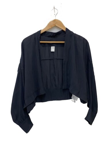 商品画像：強撚割繊ワッシャーリブカラーショートブルゾン/ジャケット/--/ポリエステル/BLK/無地/nc2 1